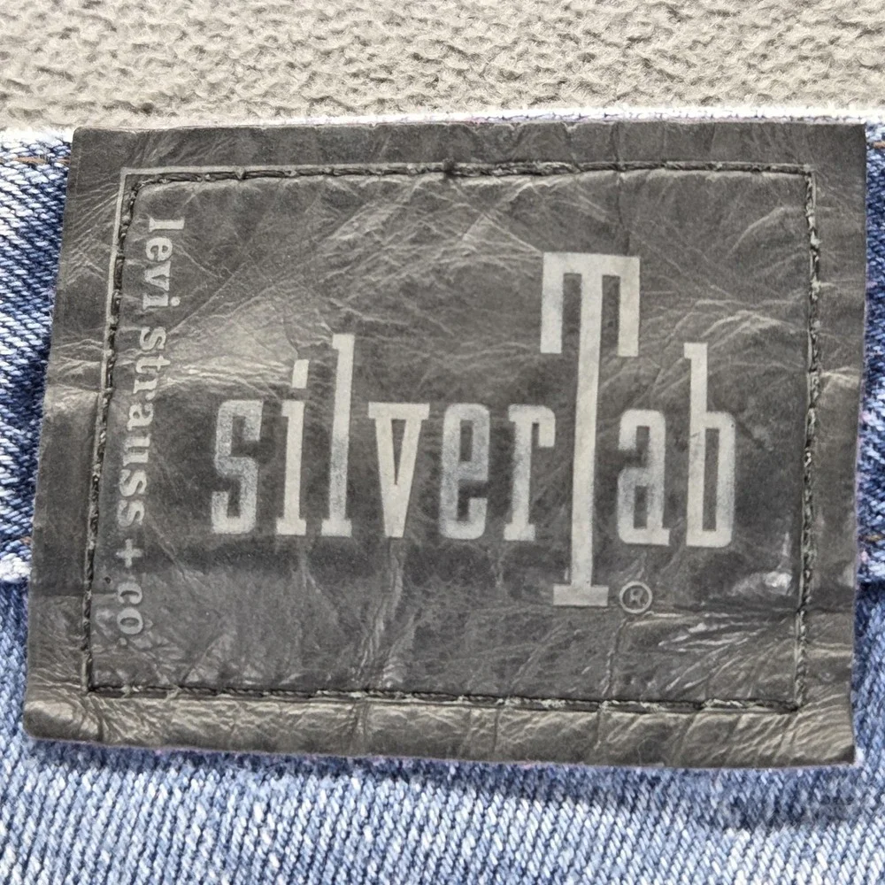 VTG Levis SilverTab Jeans Mens Blue Straight Loose Wide Leg Baggy Y2K Fits 32x28
